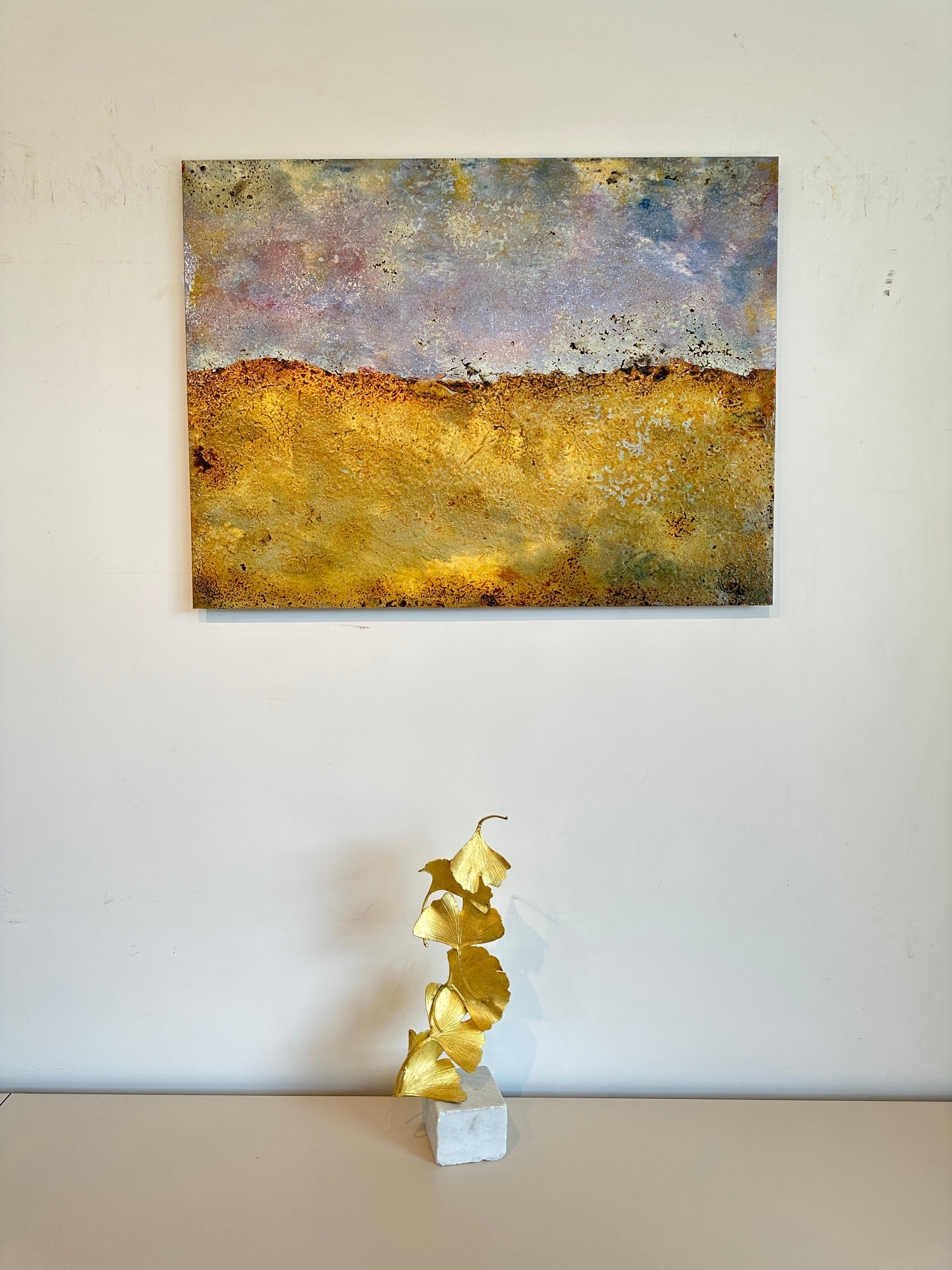 Singleton Sam Peacock Contemporary Oil Painting steel, abstract painting in vendita 4