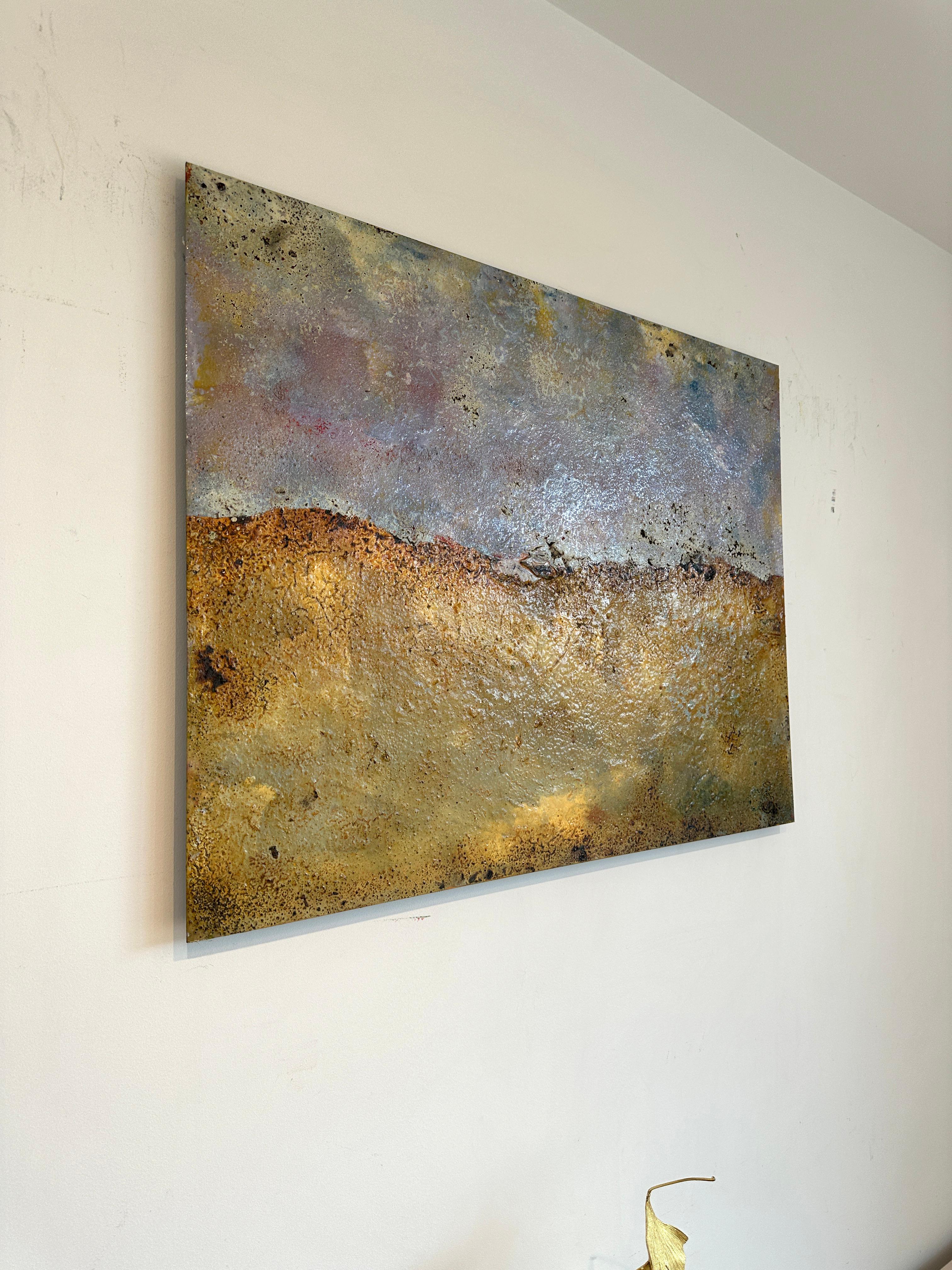 Singleton Sam Peacock Contemporary Oil Painting steel, abstract painting in vendita 5