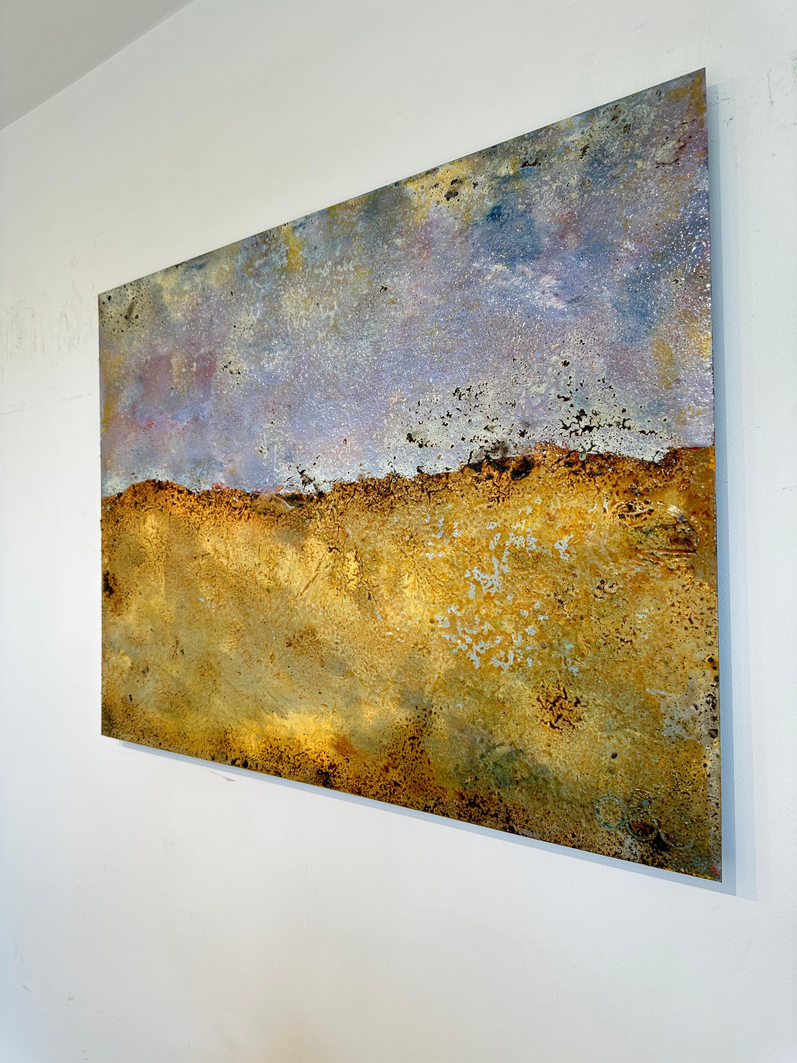 Singleton Sam Peacock Contemporary Oil Painting steel, abstract painting in vendita 7