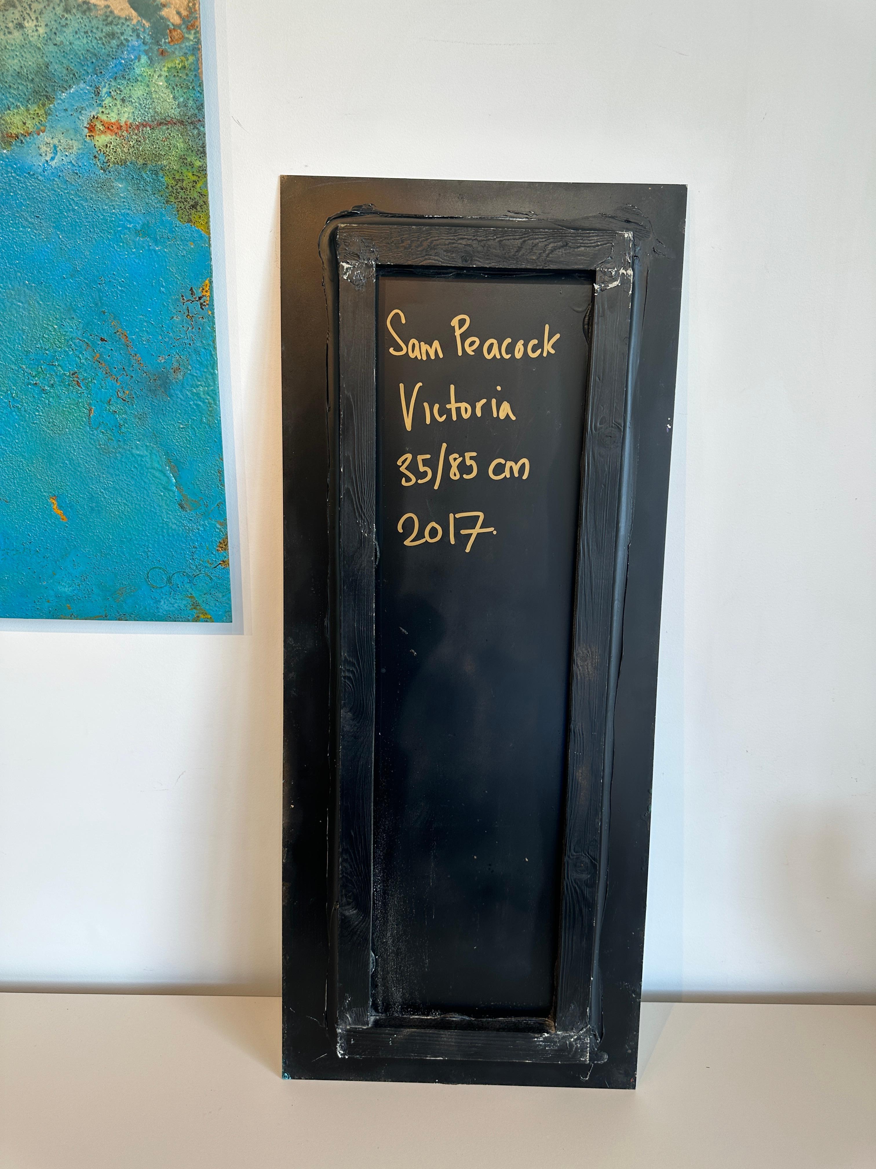 Victoria by Sam Peacock Contemporary Oil on steel, abstract landscape painting in vendita 15