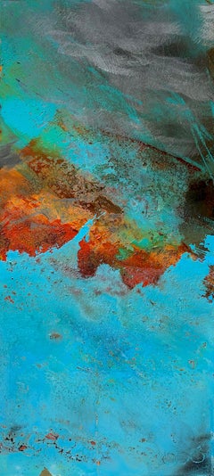 Victoria by Sam Peacock Contemporáneo Óleo sobre acero, cuadro paisaje abstracto