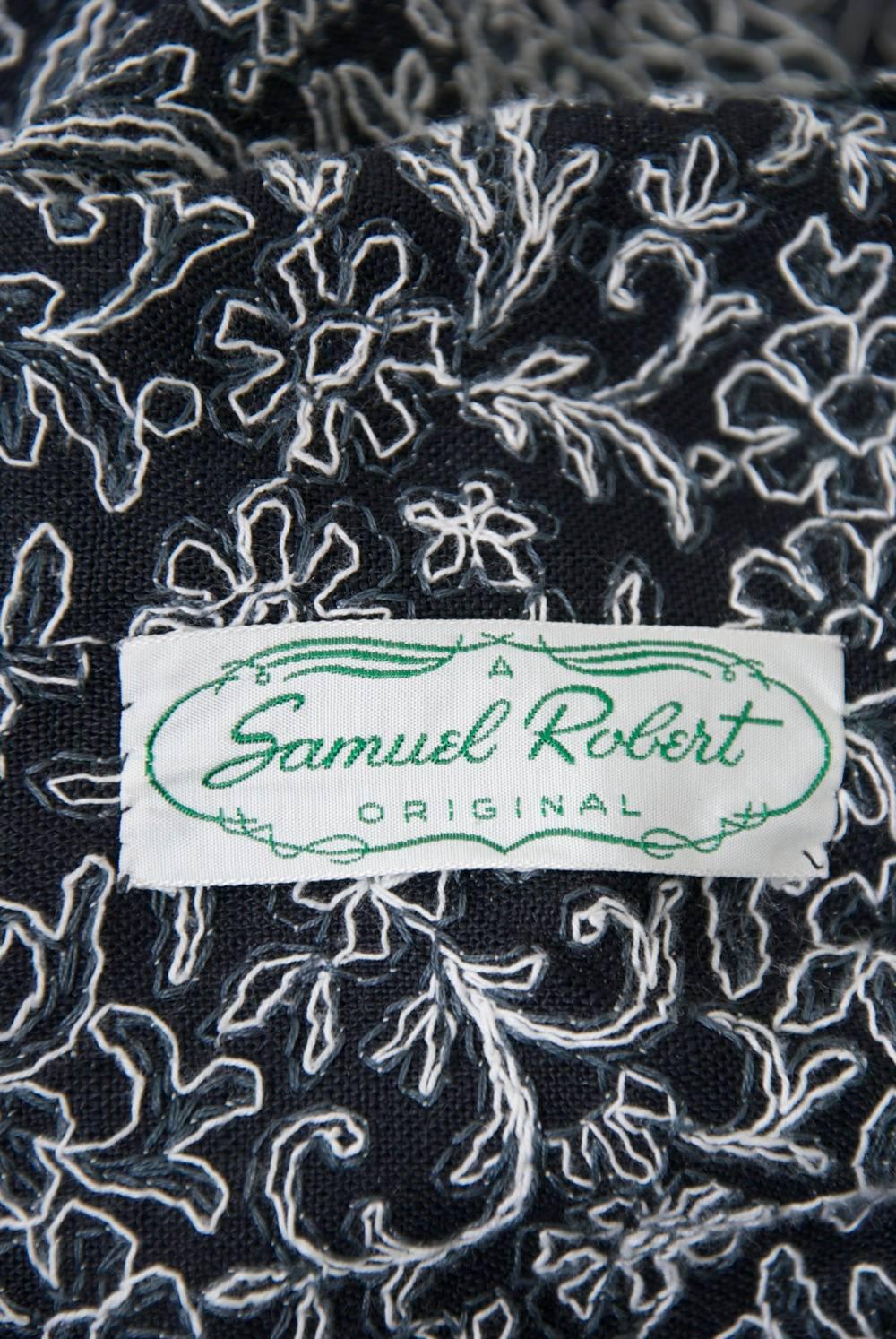 Sam Robert Leather and Embroidered Suit For Sale 4