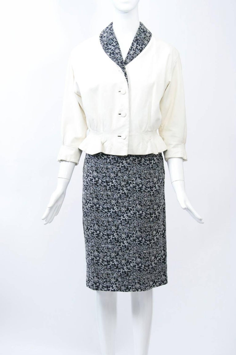 Sam Robert Leather and Embroidered Suit For Sale at 1stDibs