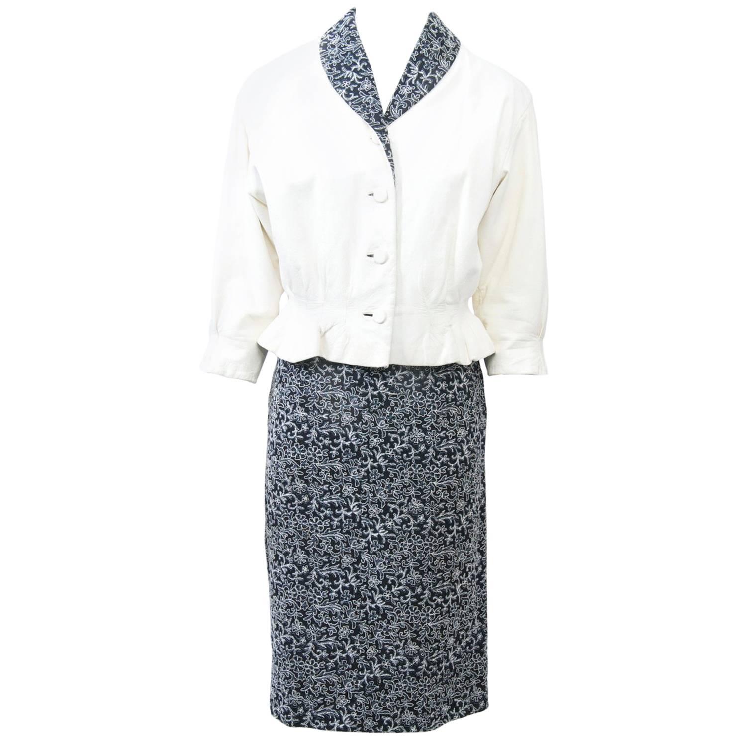 Sam Robert Anzug aus Leder und besticktem Leder im Angebot