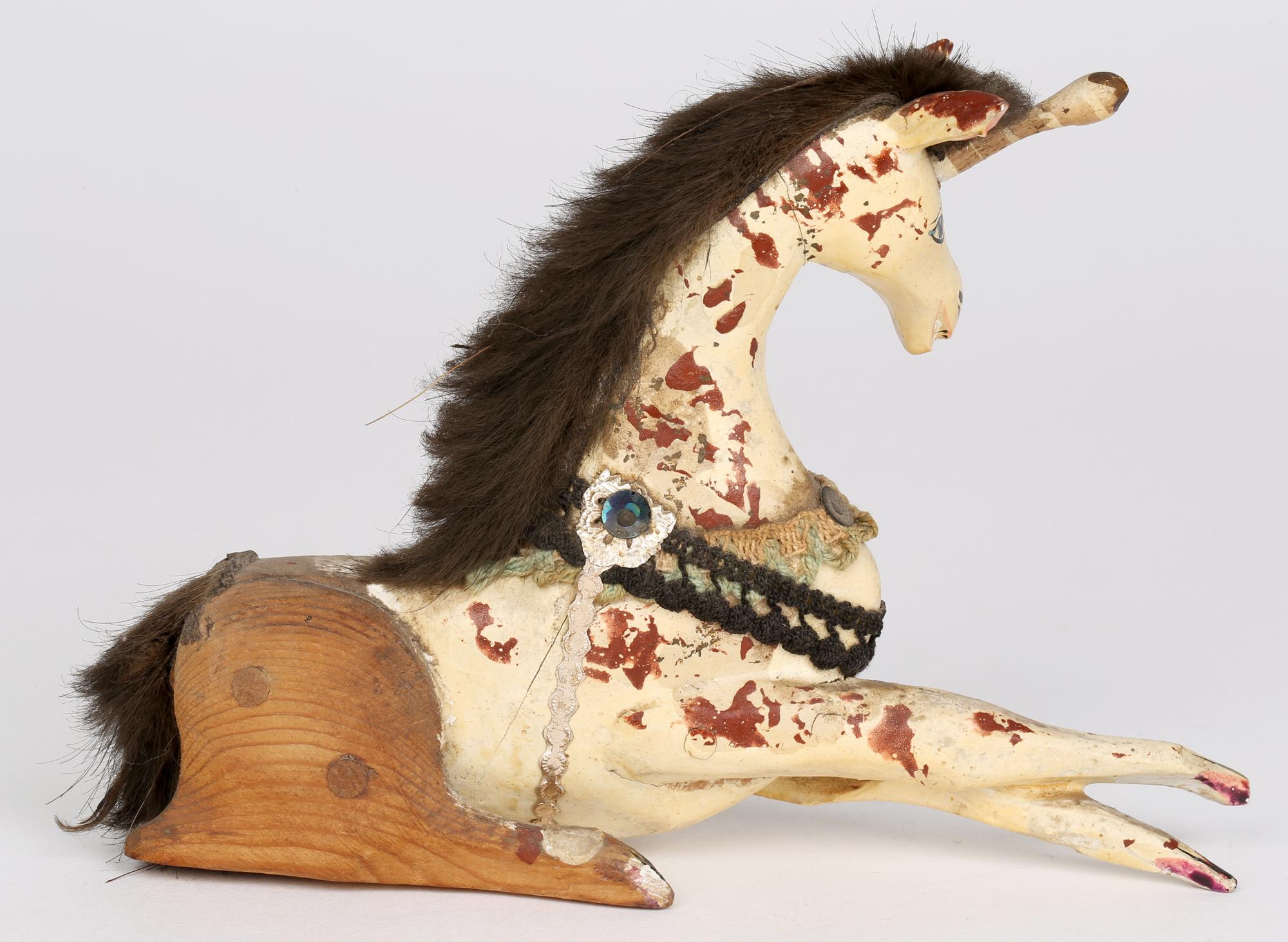 Sam Smith Mid-Century Hand Carved and Painted Toy Unicorn Figure 1