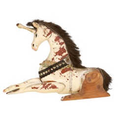 Sam Smith Mid-Century Hand Carved and Painted Toy Unicorn Figure