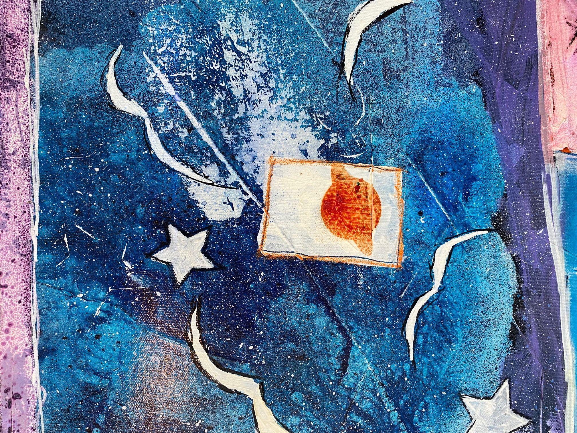 Night Coastal Vision, Gemälde, Acryl auf Leinwand im Angebot 1