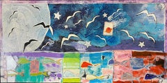 Night Coastal Vision, Painting, Acrylic on Canvas