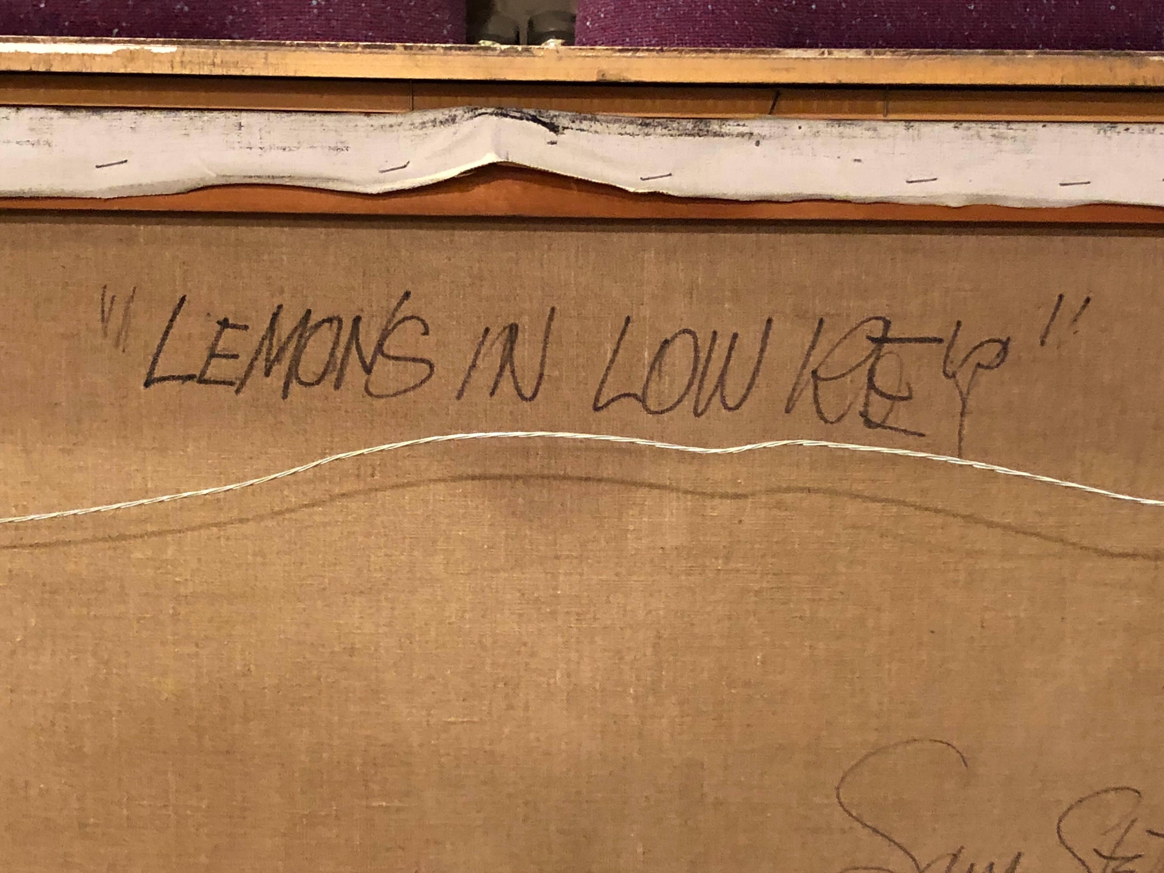 Sam Stetsons Lemons in Low Key 1974 Oil on Canvas For Sale 3