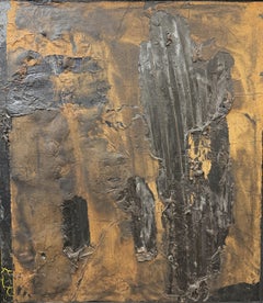 Sam Tchakalian Abstract Oil & Paper on Canvas Painting, Sutter’s Mill 1962