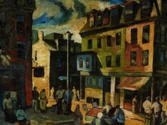 Cityscape Mid-20. Jahrhundert Modern Social Realism Amerikanische Szene Regionalismus WPA