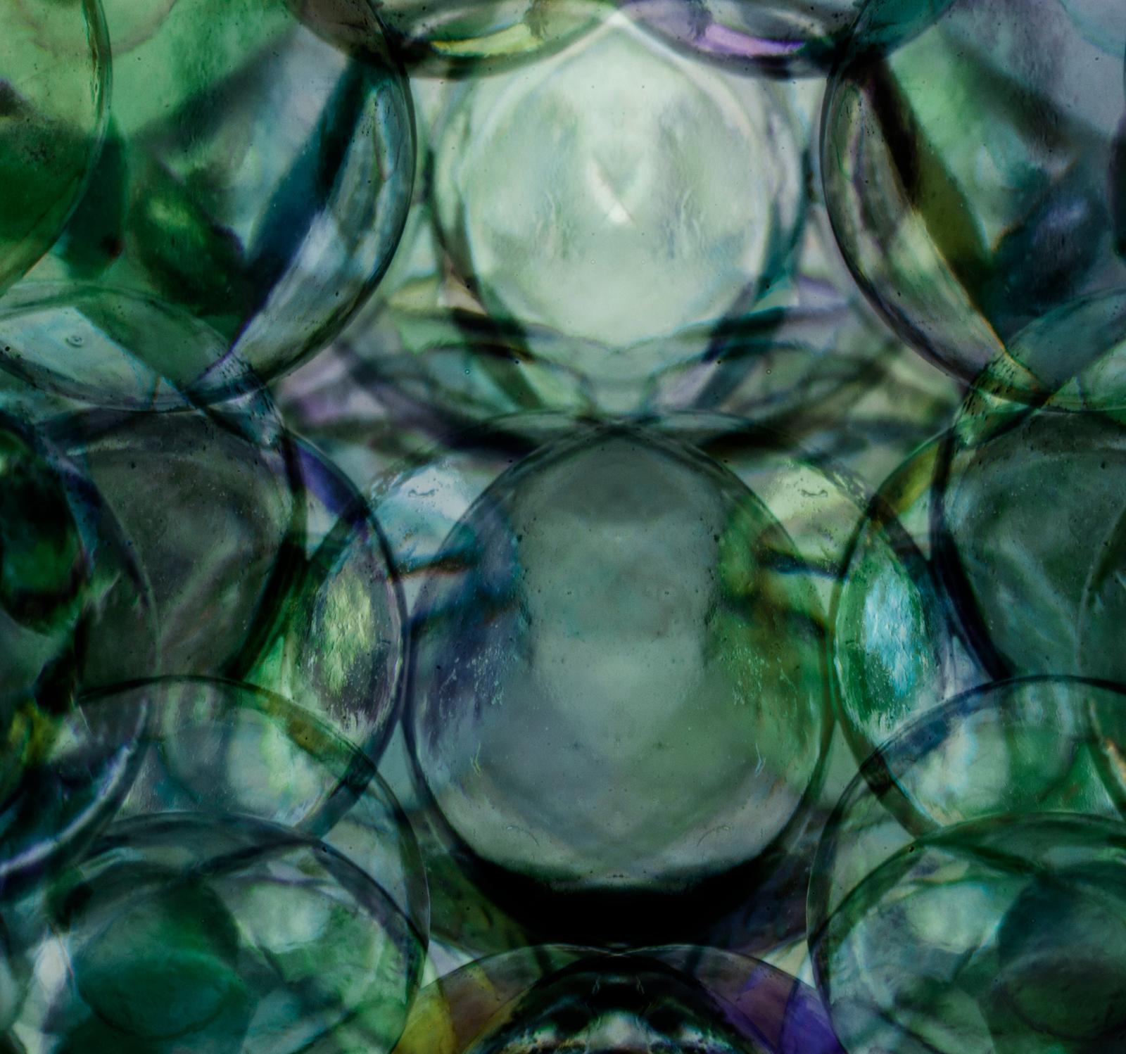 Bubbles 02 - Abstract color photograph, Limited edition print, Purple green - Photograph by Sam Thomas