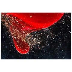Golden dream - Contemporary signed limited edition print, Red abstract, Gold