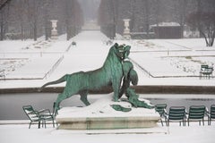 Paris in the snow - Landscape limited edition print, Contemporary, Winter White
