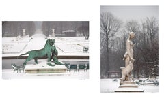 Paris in the snow - Landscape limited edition print, Contemporary, Winter White