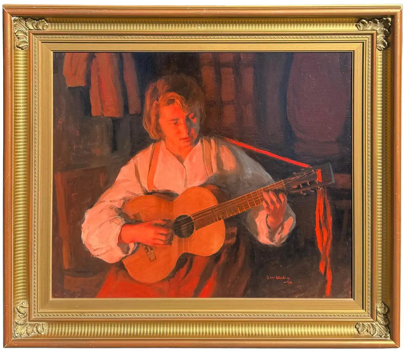 Playing Guitar by the Fire