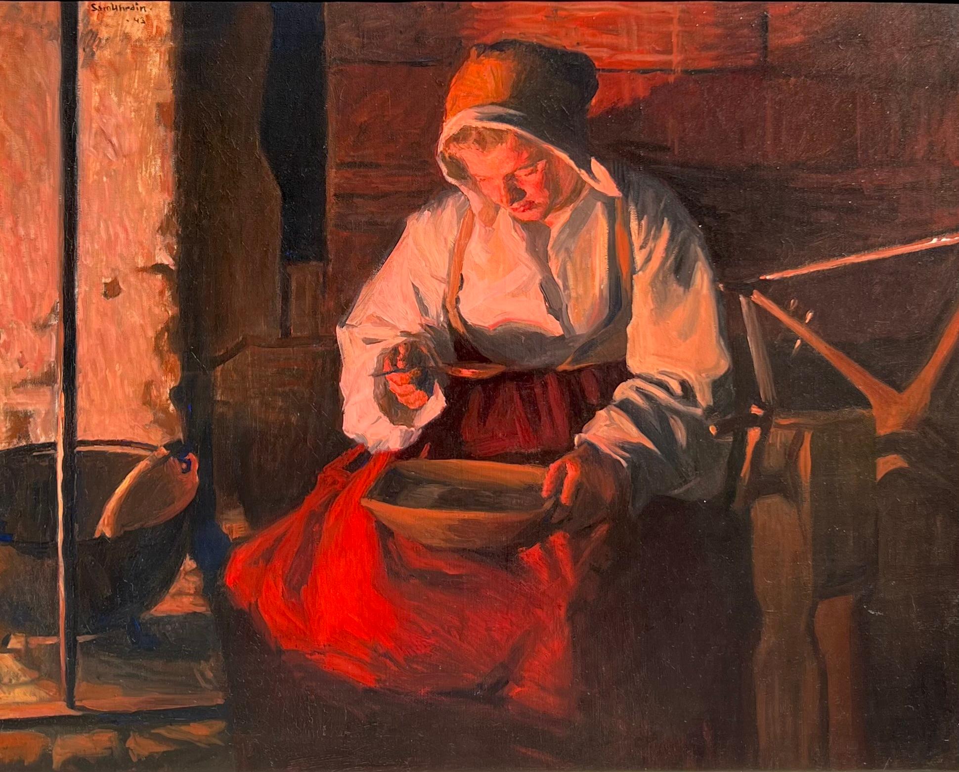 Vorbereitung der Mahlzeit (Impressionismus), Painting, von Sam Uhrdin