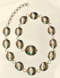 Sam W. Graves, Navajo Nation, sterling silver 36.5" long concho belt