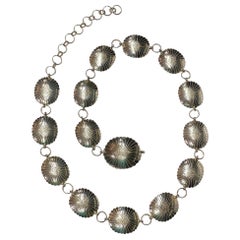Sam W. Graves, Navajo Nation, sterling silver 36.5" long concho belt