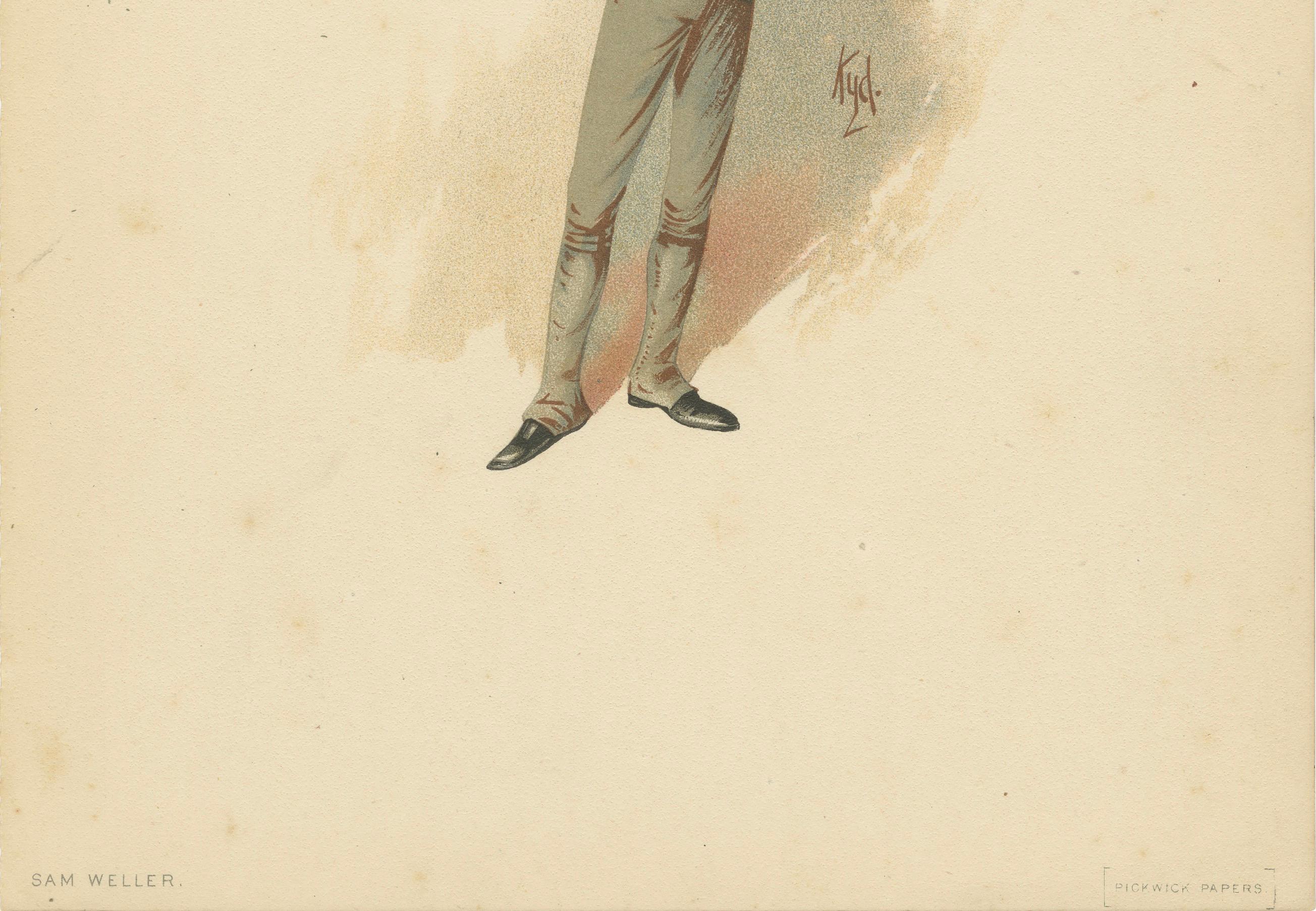 Sam Weller aus den Pickwick Papers - Kyd-Charakterskizze nach Dickens, ca. 1889 (Englisch) im Angebot