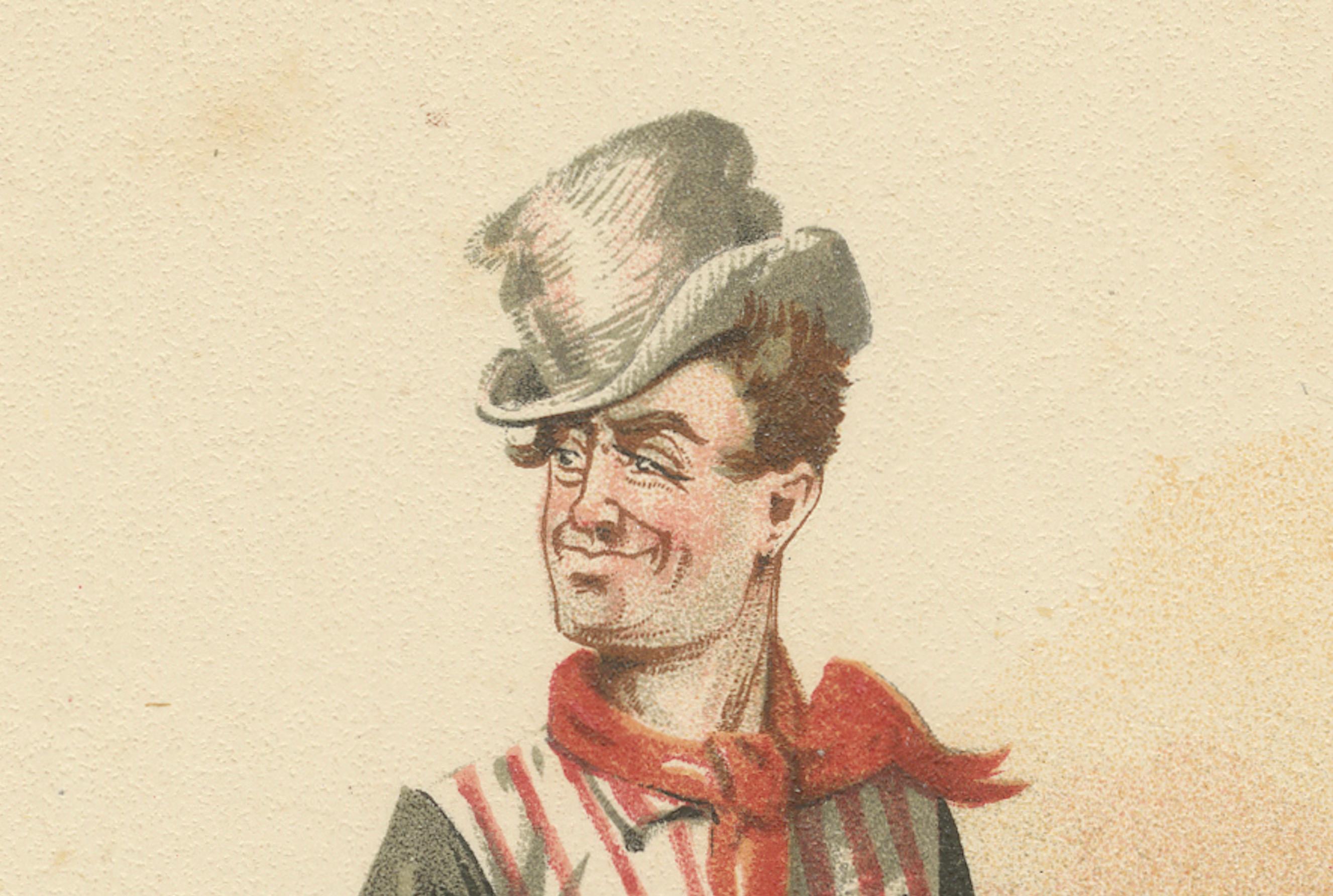 Sam Weller aus den Pickwick Papers - Kyd-Charakterskizze nach Dickens, ca. 1889 (Papier) im Angebot
