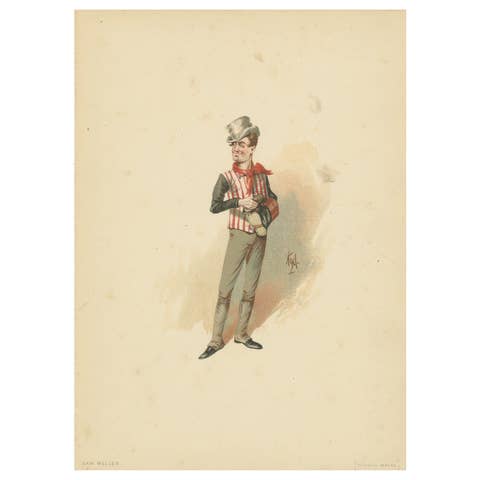 Sam Weller from Pickwick Papers – Kyd Character Sketch after Dickens, ca. 1889