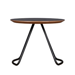 Tavolino da caffè Sama, moderno minimalista in Oak nero e metallo nero