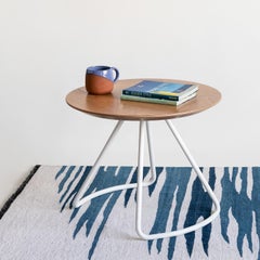 Sama Coffee Table, Contemporary Modern Minimalist Natural Oak & White Metal