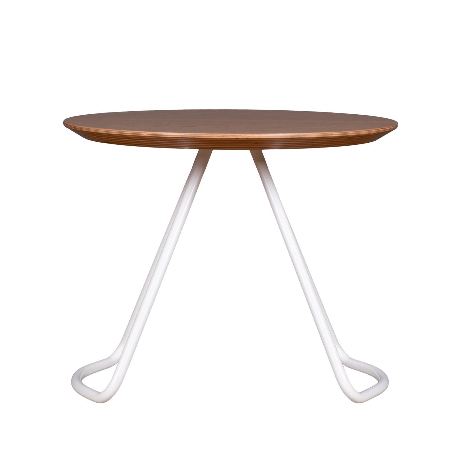 Sama Coffee Table, Contemporary Modern Minimalist Natural Oak & White Metal In New Condition For Sale In Istanbul, TR