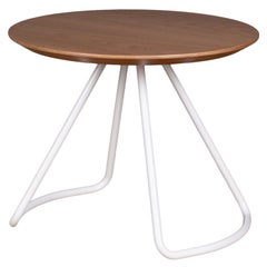Sama Coffee Table, Contemporary Modern Minimalist Natural Oak & White Metal