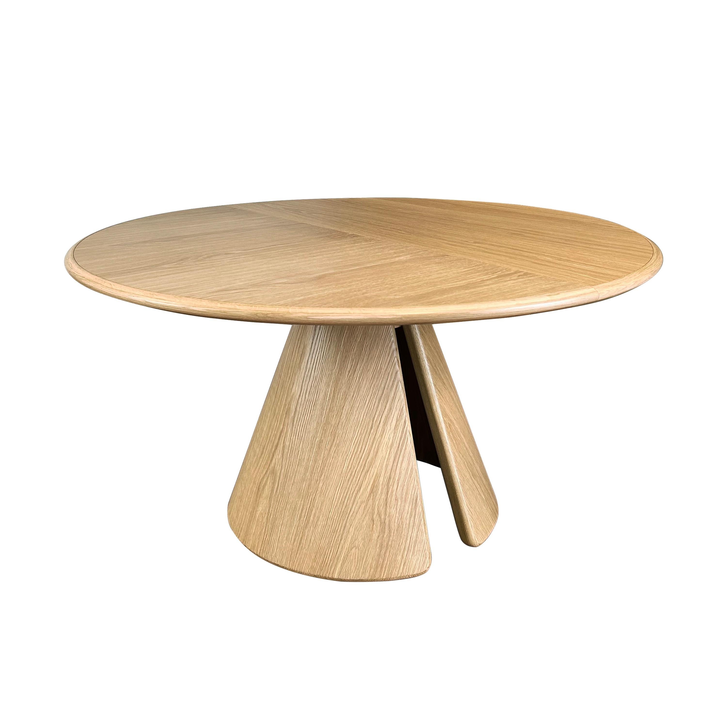 Modern Sama Dining Table, Contemporary Sculptural Round Oak by Fulden Topaloglu For Sale