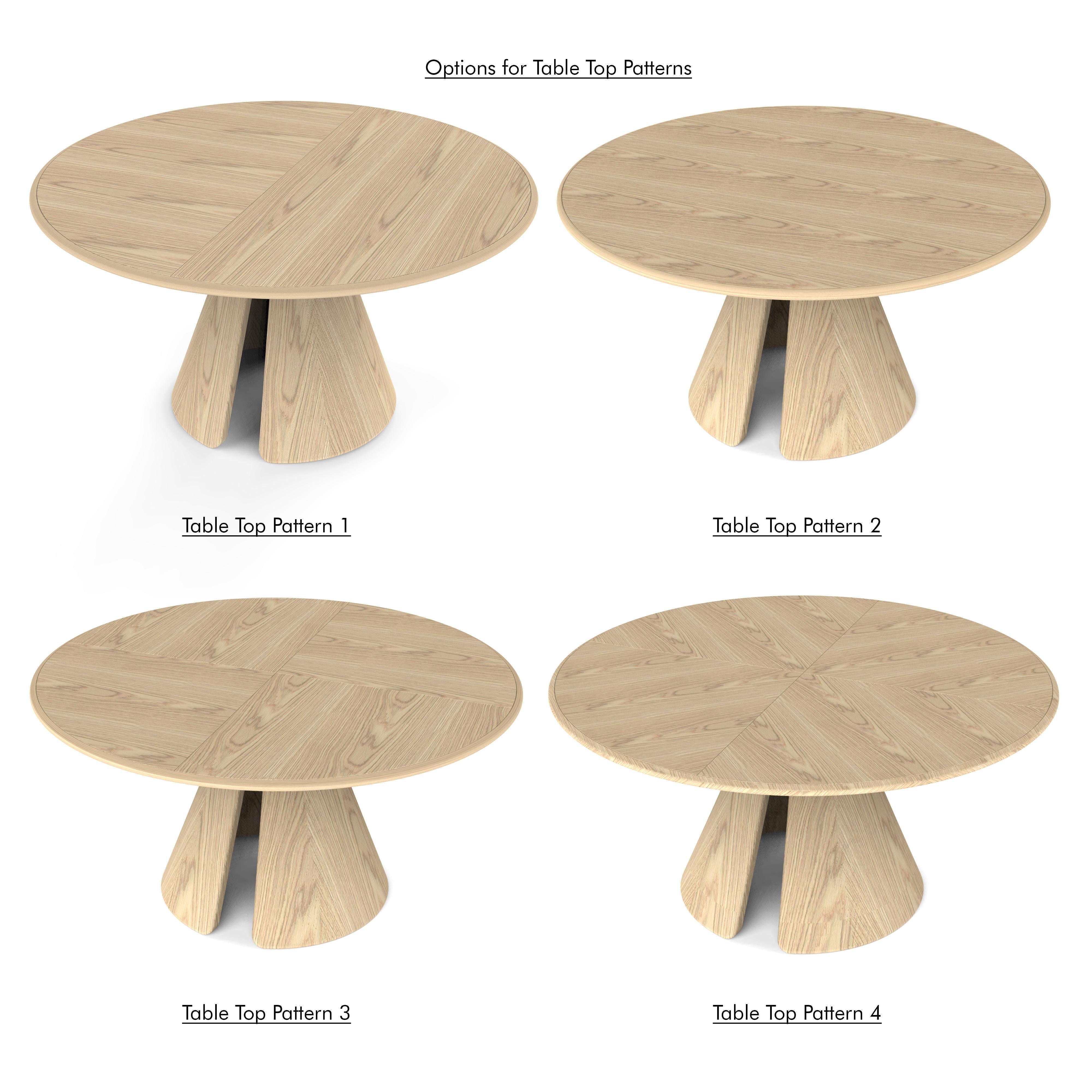 Hand-Crafted Sama Dining Table, Contemporary Sculptural Round Oak by Fulden Topaloglu For Sale