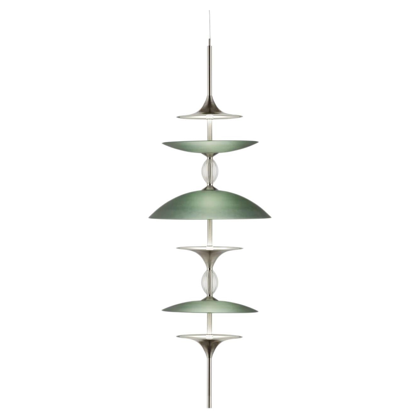 Sama Large Green Domes Chandelier For Sale