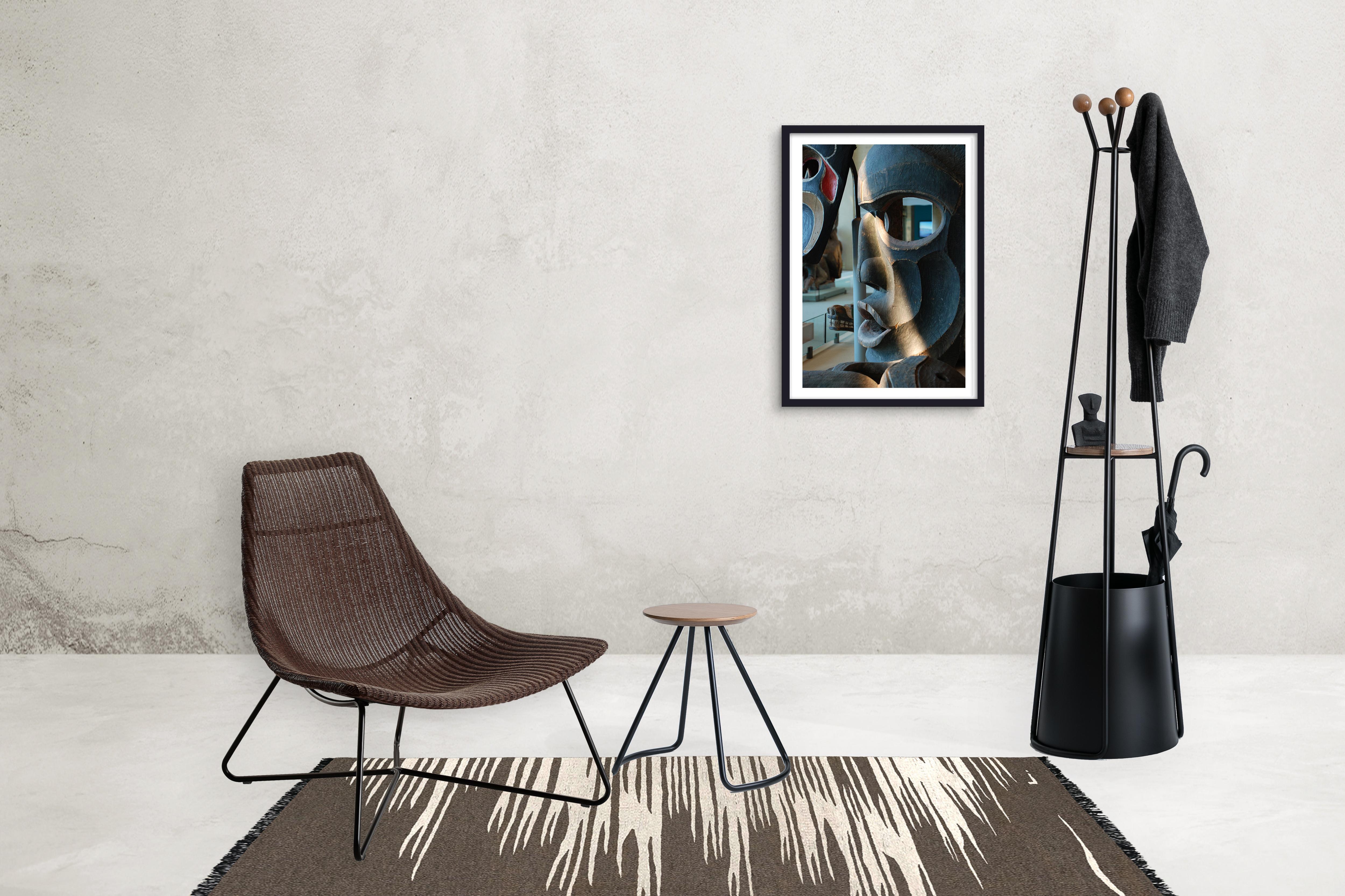 XXIe siècle et contemporain Tabouret/table Sama en chêne noir et métal noir, moderne contemporain et minimaliste en vente