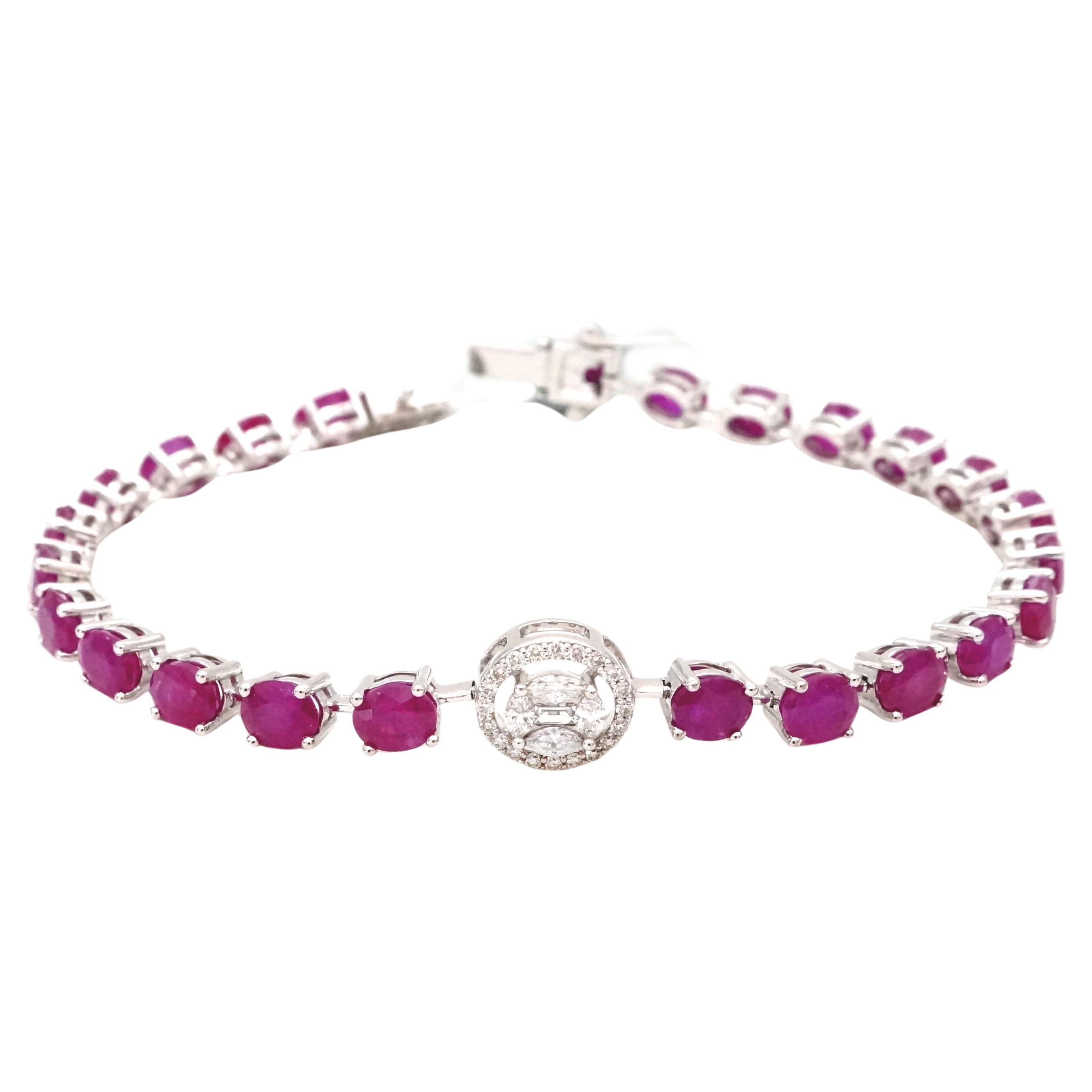 SĀMAÁ Diamonds - Alma Viva Ruby Bracelet - Ruby & Diamond Bracelet For Sale