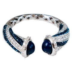 SAMAA Diamonds - Bague Brillo Bleu - Bague fantaisie en diamant et saphir