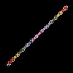 SĀMAÁ Diamonds - Celeste Spectrum Bracelet - Diamond & Multi-Sapphire Bracelet