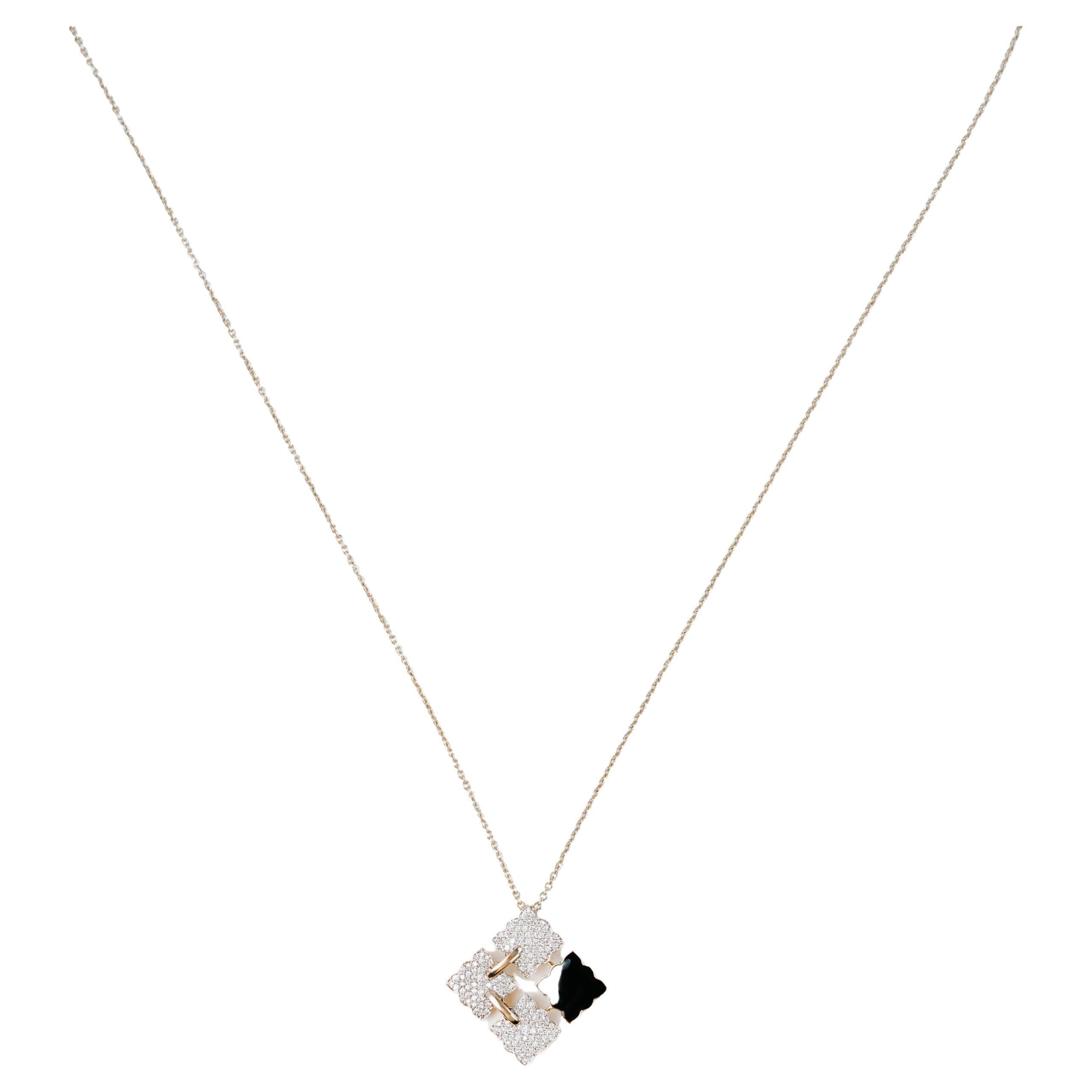 SĀMAÁ Diamonds - Pendentif Orion Noir - Collier en émail noir et diamants en vente