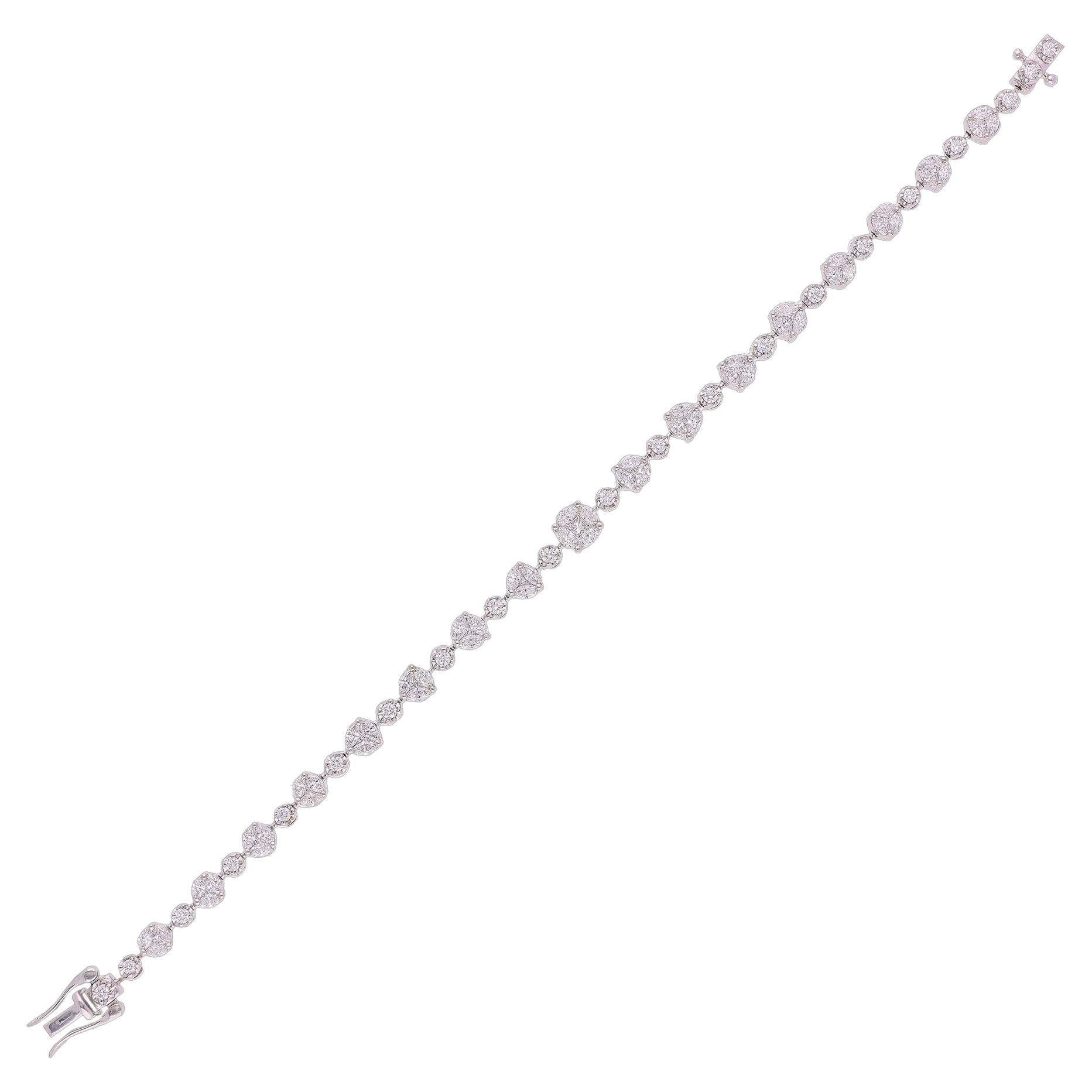 SĀMAÁ Diamonds - Viva Tennis Bracelet - White Gold Natural Diamond Bracelet