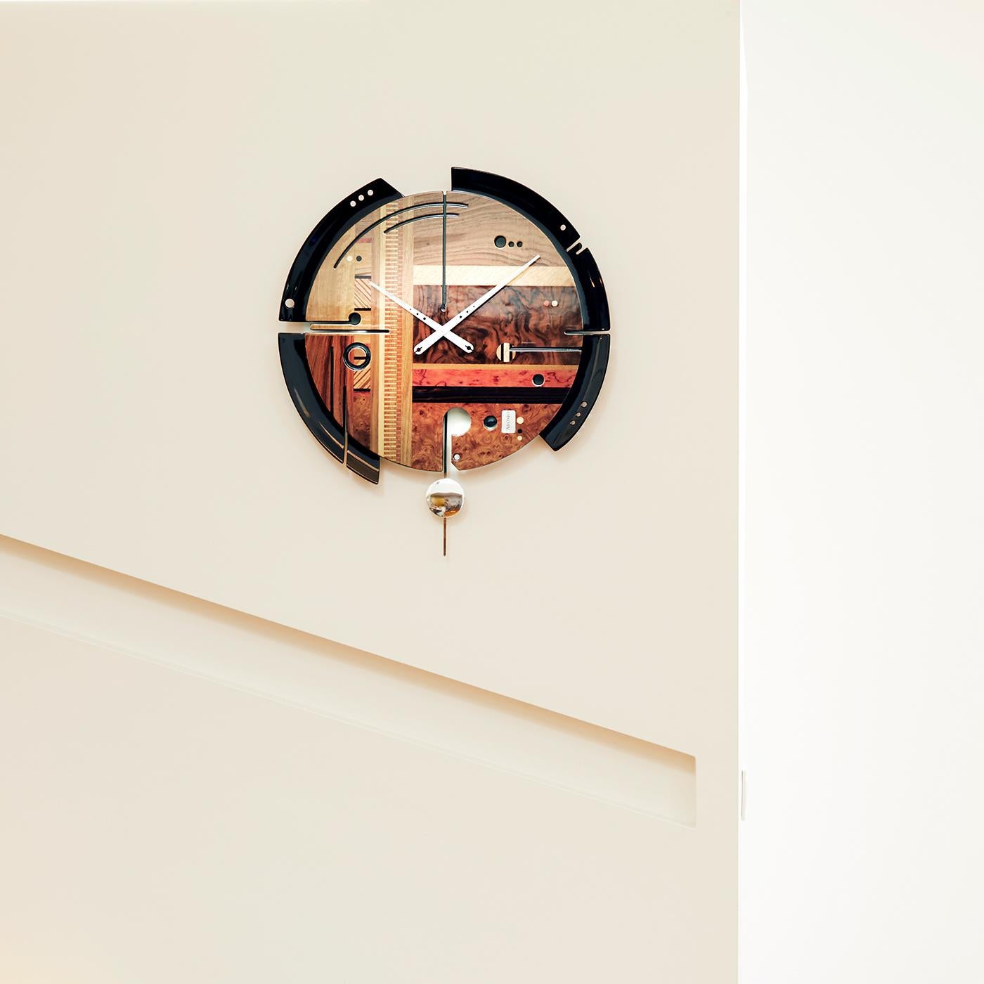 Contemporary Samada Brown Clock by Arosio Milano
