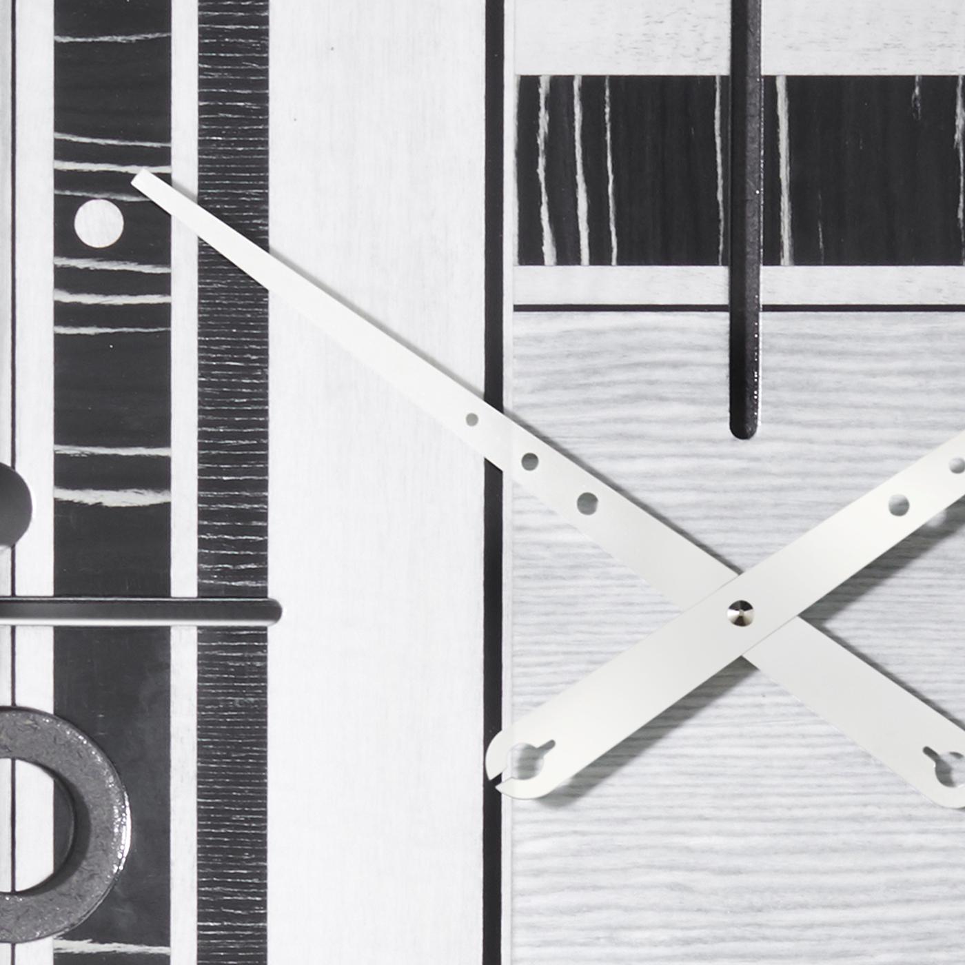 Zebra Wood Samada Silver Special Edition Clock by Arosio Milano