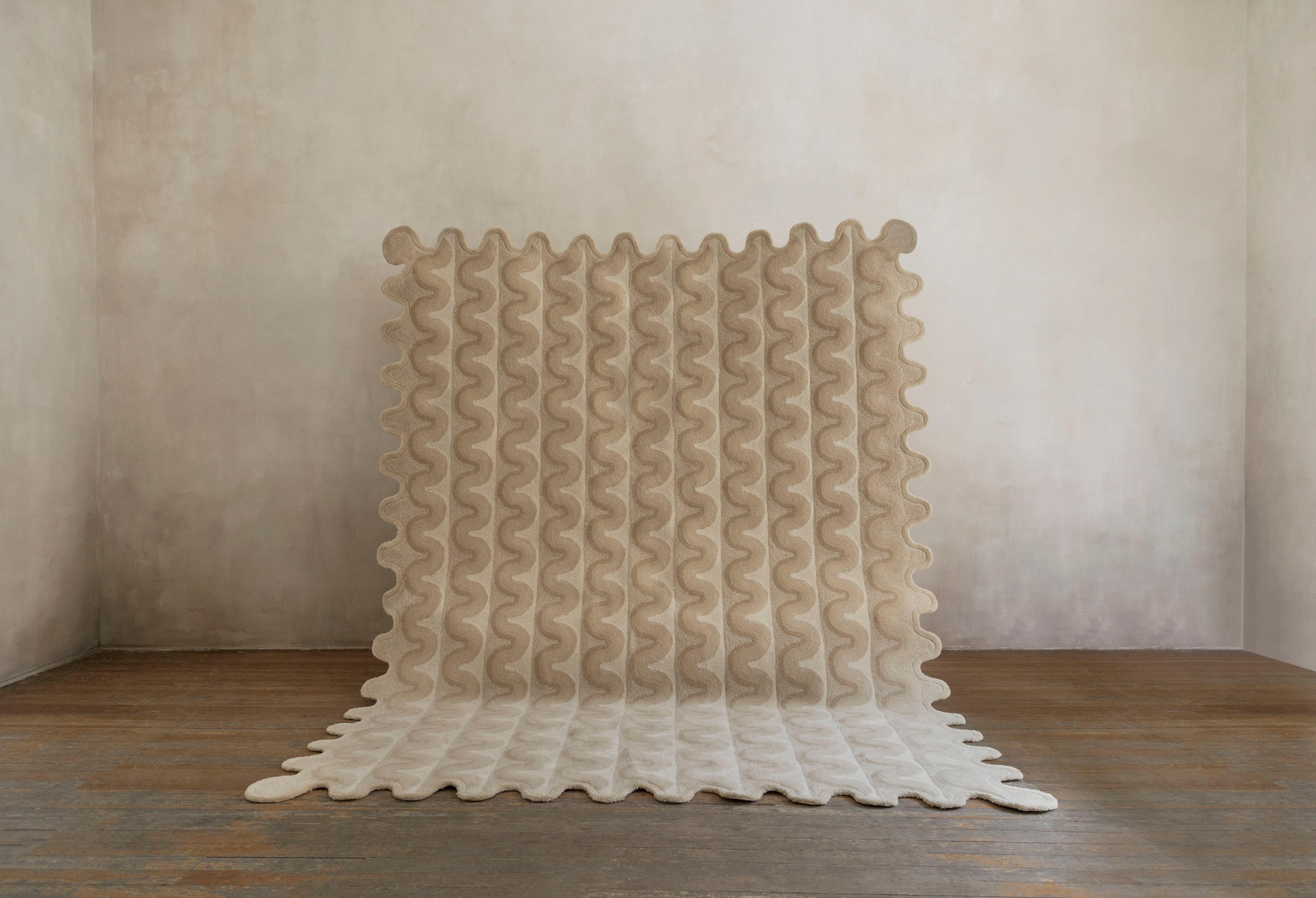 Samalayuca large rug by Brera Studio.
Limited Edition of 10 pieces.
Dimensions: W 304 x L 204 cm.
Materials: 100% wool.

Also available in medium size (W 225 x L 164 cm). Please contact us.

The Samalayuca Rug is a unique piece inspired by