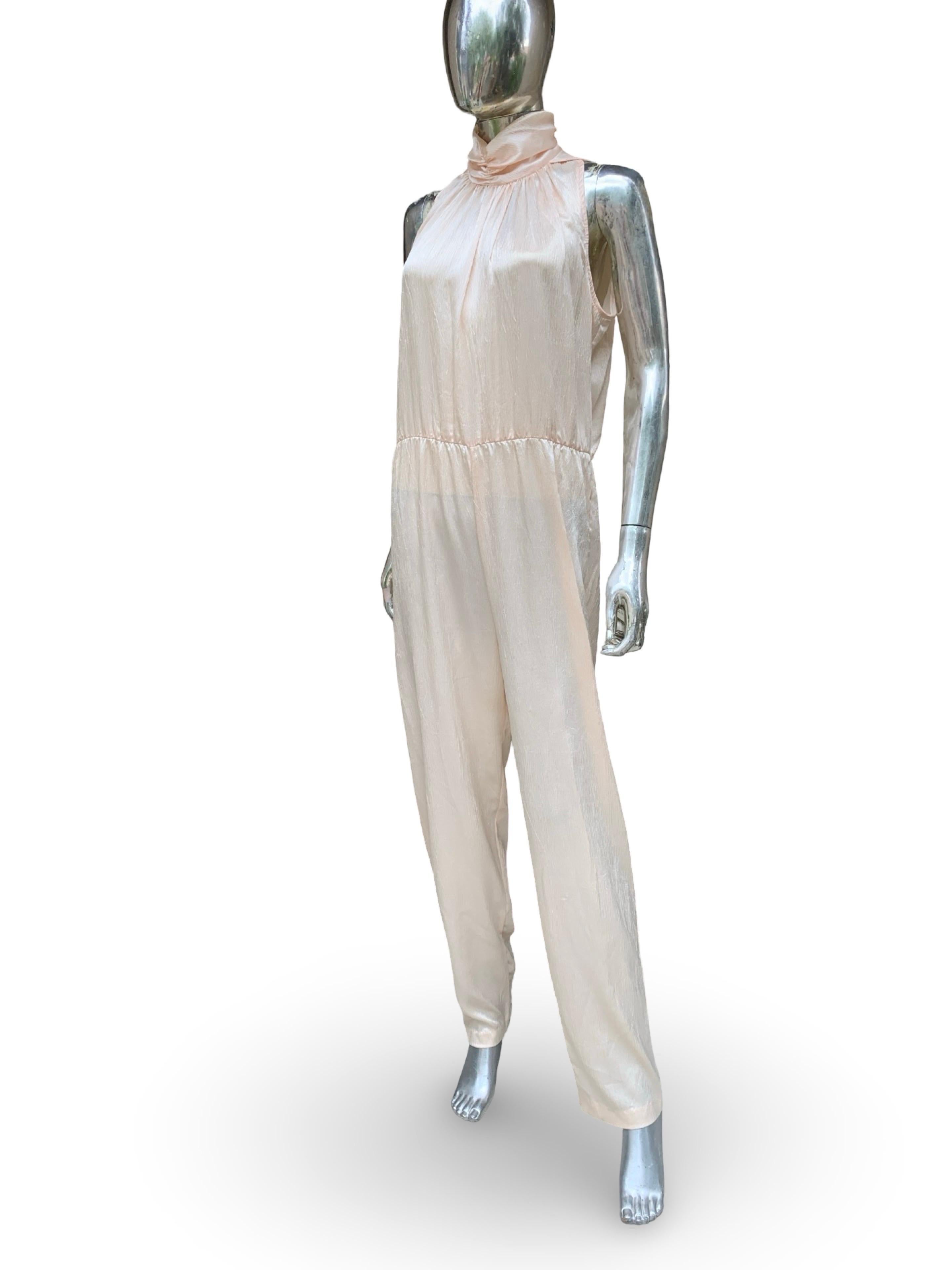 Samantha Schwarz Vintage Satin Jumpsuit & Drapierte Jacke Cocktail Chic Set Größe 10 im Angebot 8