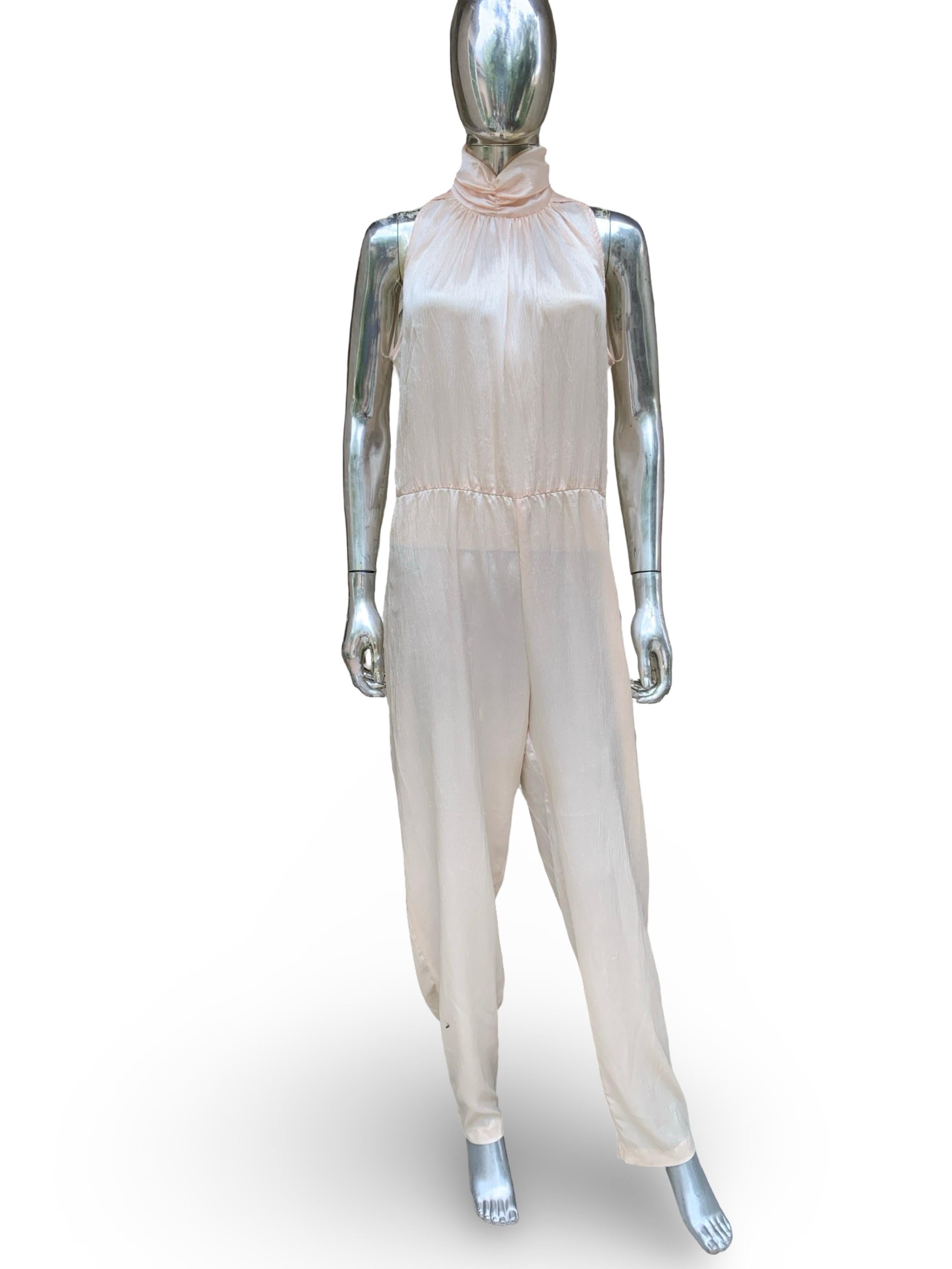 Samantha Schwarz Vintage Satin Jumpsuit & Drapierte Jacke Cocktail Chic Set Größe 10 im Angebot 9