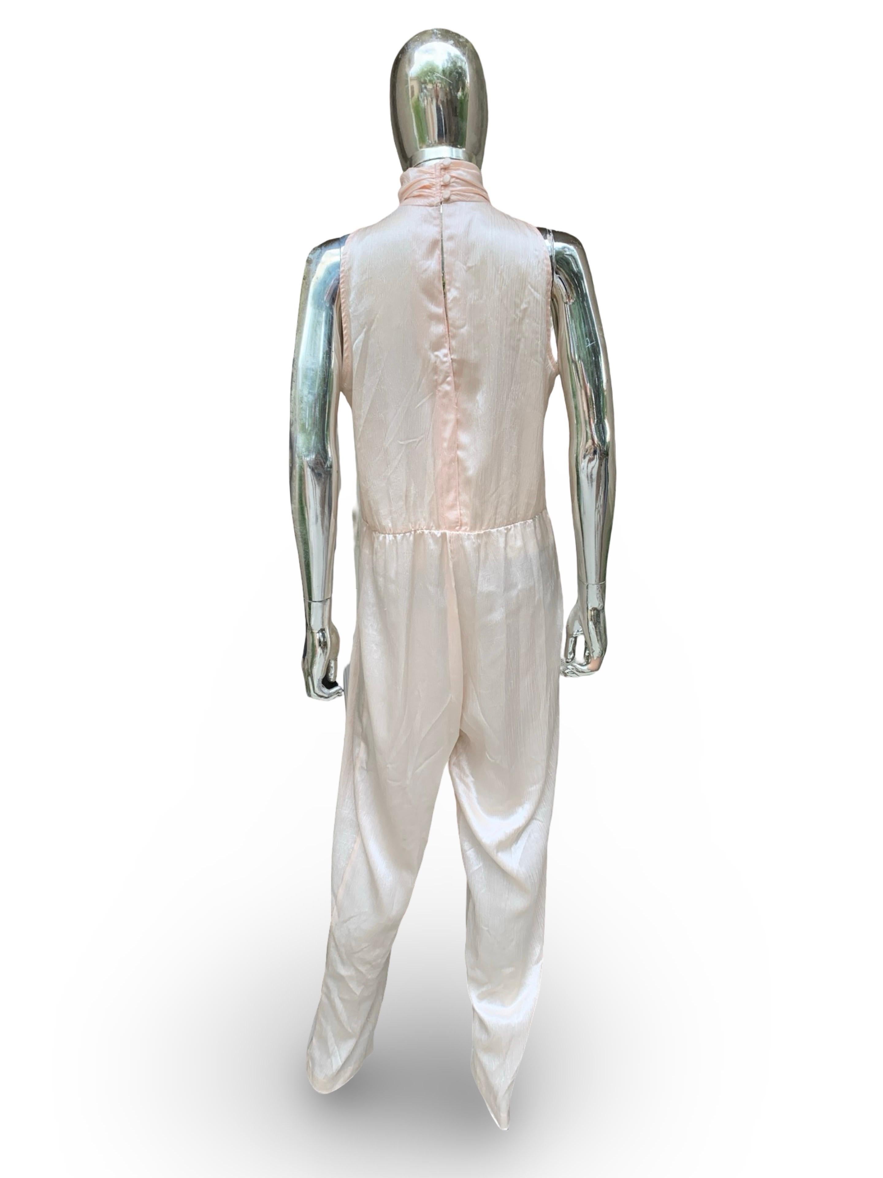 Samantha Schwarz Vintage Satin Jumpsuit & Drapierte Jacke Cocktail Chic Set Größe 10 im Angebot 11