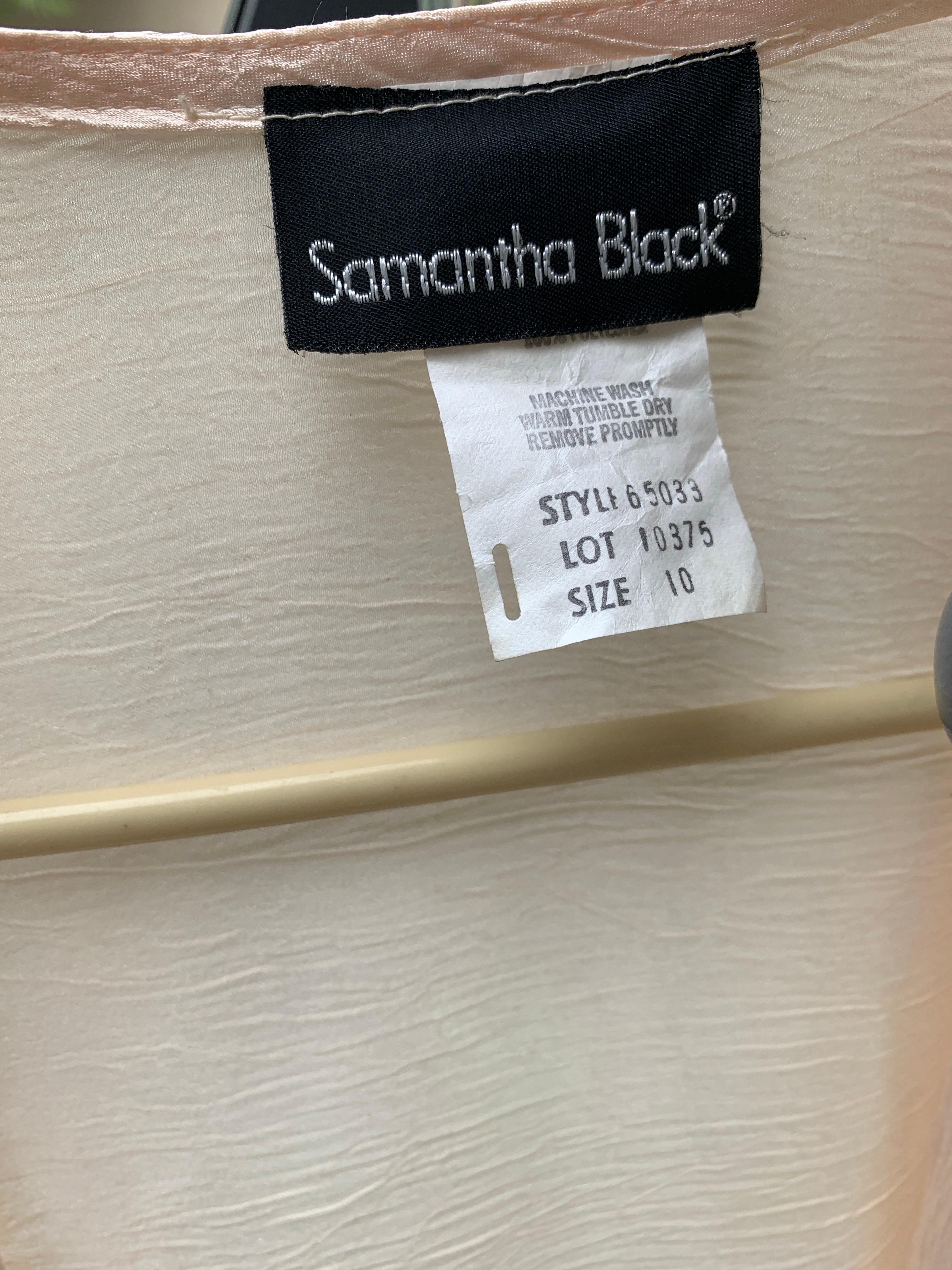 Samantha Schwarz Vintage Satin Jumpsuit & Drapierte Jacke Cocktail Chic Set Größe 10 im Angebot 13