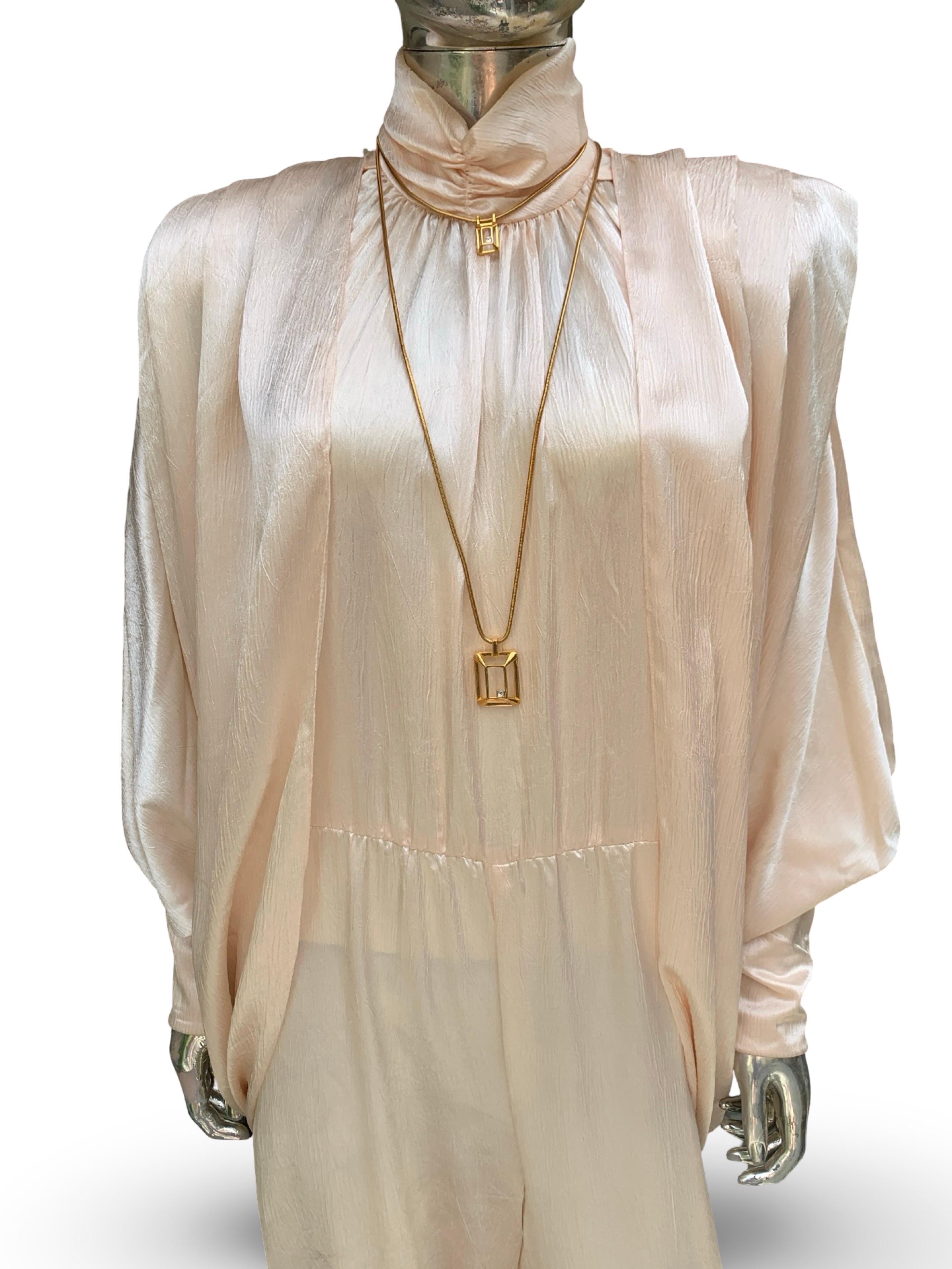 Samantha Schwarz Vintage Satin Jumpsuit & Drapierte Jacke Cocktail Chic Set Größe 10 im Angebot 3