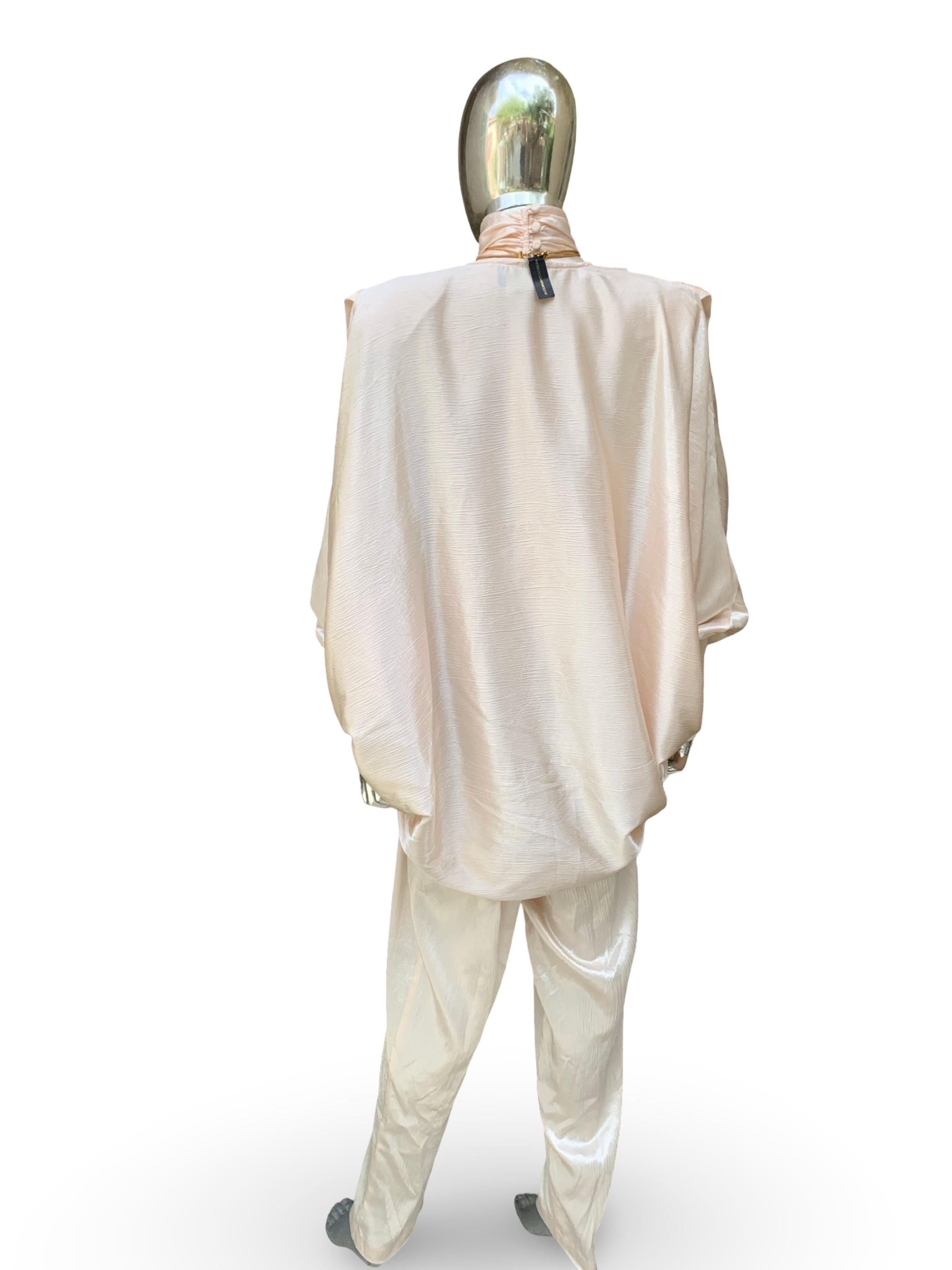 Samantha Schwarz Vintage Satin Jumpsuit & Drapierte Jacke Cocktail Chic Set Größe 10 im Angebot 4