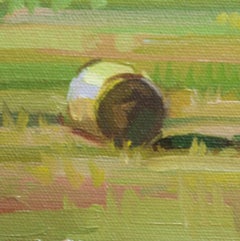 "Bales In Fields" (2024) by Samantha Buller, Oil Landscape Painting