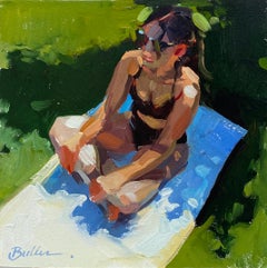 "Getting A Little Sun, " Oil Painting